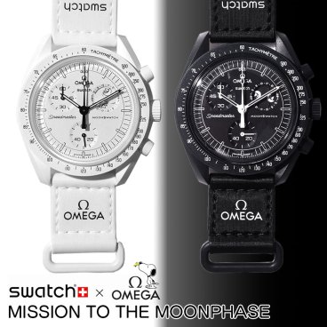 男性 昇進祝い OMEGA Swatch スヌーピー コラボ MoonSwatch MISSION TO THE MOONPHASE SO33W700 ムーンフェイズ 腕時計 Bioceramic 42mm クロノグラフ VELCRO ラッピング無料 BOXプリント対応 ギフト プレゼント 時計 オメガ スウォッチ