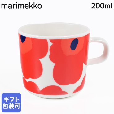 マリメッコ marimekko マグカップ マグ コップ コーヒーカップ 200ml 食器 ウニッコ UNIKKO レッド×ホワイト 63429 001 北欧食器 洋食器【スペシャルラッピング660円(別売り)】 誕生日 結婚祝い 結婚式 バレンタイン 高級 父の日 母の日 成人祝い ホワイトデー
