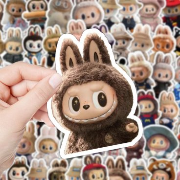 62枚セット ラブブ ステッカー シール LABUBU ランダム封入 絵柄かぶりなし キャラクター風 防水 デコシール おしゃれ 韓国風