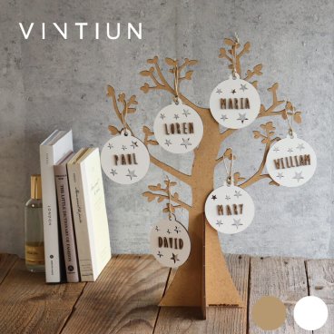 【VINTIUN】ビンティウン　ファミリーツリー　パーソナライズ 木製　カスタマイズ　スペイン製　Family Tree 38cm