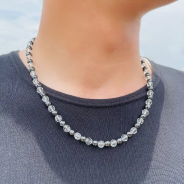 【金運のお守り】 一点物［キラキラがたまらない!!］カットヘマタイトスターカットクリスタル 磁気 ネックレス 健康 ブラッククラスプ仕様 有名人 プロスポーツ選手も愛する 金属アレルギー対応 ステンレス アクセサリー おすすめ 誕生石 天然石 ブレスレット 京海堂 jn27 母の日ギフト 開運アイテム 上質な贈答品