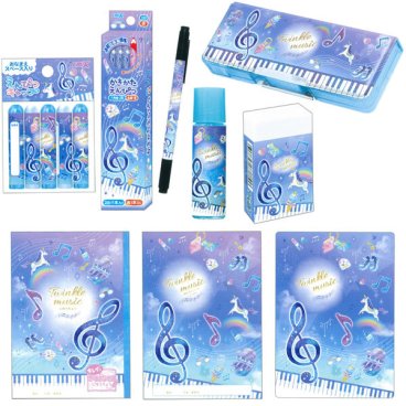 【期間限定ラッピング無料♪】新学期文具コレクション 文具セット TWINKLE MUSIC ギフトセット(ケース入)　水色 かわいい おしゃれ 小学生 女の子 文房具 一年生 入学 お祝い　クラックス その他筆記具