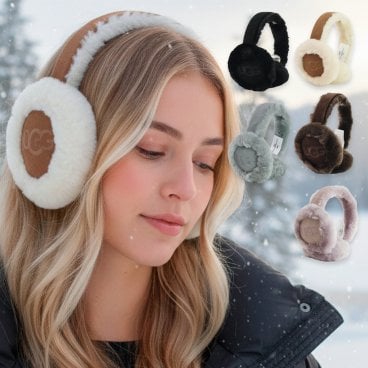 【正規ボックス付】選べる5色 UGG アグ イヤーマフ SHEEPSKIN EARMUFF WITH EMBROIDERY 20955 レディース 耳あて シープスキン ボア ファー ロゴ 防寒 ふわふわ あったか ブランド 正規品 新品 送料無料 ギフト プレゼント