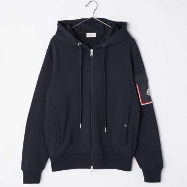 モンクレール MONCLER 8G00020 809KR パーカー メンズ トップス フーディー スウェット コットン ナイロン ロゴアイコン ジップアップ 778 ネイビー S M L XL XXL