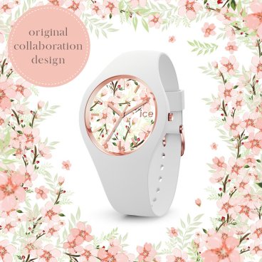 【karendo x ICE watch】karendo限定  ICE flower WHITE SAGE (Medium) 腕時計 花 サプライズ 上品 プレゼント ギフト インスタ映え おしゃれ お祝い 記念 誕生日 新社会人 彼女 付け心地抜群 自分へのご褒美
