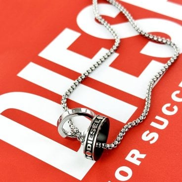 Diesel ディーゼル ユニセックス メンズ レディース リング シルバー ネックレス アクセサリー ブランド アクセ DX1168040 卒業 入学 お祝い 成人 卒業 入学