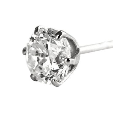 PT 900 天然 ダイヤモンドピアス 0.70ct 片耳用 一粒 【輝き厳選保証 品質保証書付】【無色透明 FGカラー】【6本爪タイプ】-109am07-