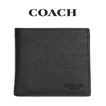 送料無料 コーチ COACH アウトレット 敬老の日 メンズ 財布 二つ折り財布 CU371 QB/BK(ブラック) ブラック