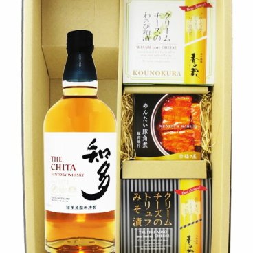 ★ 送料無料 ★ サントリーウィスキー 知多 700ml + クリームチーズ2種 + めんたい豚角煮セット【 8340 】【 ウイスキー・おつまみセット 】【 ハロウィン 贈り物 ギフト プレゼント 誕生日 結婚のお祝い 】