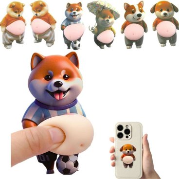 6点セット デブ 犬 ぷにぷにシール 3組 3D柔らかいお腹 ぷくぷくシール かわいい 3D マシュマロ ふわふわ もちもち もっちりスクイーズ ステッカー シー ル帳 デコレーション 携帯電話飾り用 手帳用 日記帳用 手芸用品 ストレス解消おもちゃ