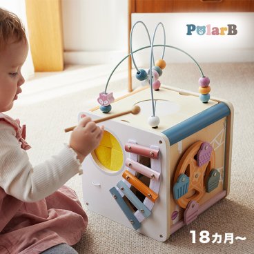 PolarB ポーラービー 8イン1 アクティビティ ボックス[型はめパズル 型はめ パズル 木製 おもちゃ 1歳半 知育玩具 知育 指先 形合わせ 形合わせパズル 男の子 女の子 赤ちゃん 玩具 おしゃれ]
