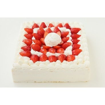パーティサイズ苺生クリームケーキ8号　24×24cmサイズ　スクエアケーキ（15から20名様分）(誕生日ケーキ　8号　お祝い　ケーキ　パーティーケーキ　ウェディングケーキ　バースデーケーキ　結婚記念日ケーキ　通販　クリスマス　敬老の日）