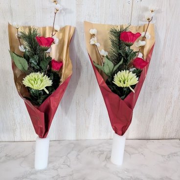 造花　　お正月仏花セット　１対セット　お墓　お仏壇用　仏花　送料無料