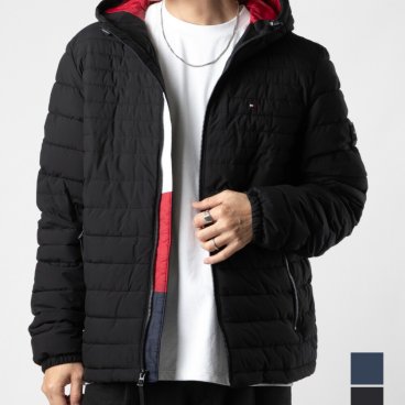 トミーヒルフィガー TOMMY HILFIGER 151AP619 ジャケット メンズ アウター ビジネス アウトドア ブルゾン カジュアル 中綿ジャケット フード付き ロゴ 秋冬 保温 防風 防寒着