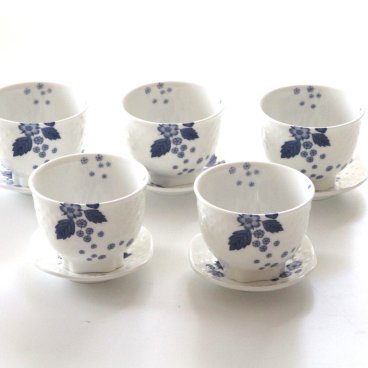 ウェッジウッドWEDGWOOD ストロベリーブルームインディゴ　湯呑みセット　１０ピース【御結婚御祝・内祝・新築御祝・還暦御祝・御礼・寿・ギフト包装可能】