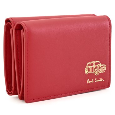 ポールスミス 財布 三つ折り財布 赤(レッド) Paul Smith bps011-20 メンズ 紳士 ギフト 定番 彼氏 彼女 プレゼント
