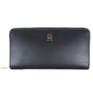 トミーヒルフィーガ　TOMMY HILFIGER　長財布　AW0AW17744 BDS　ブラック　フェイクレザー　TH ICON LARGE ZIP AROUND　ティーエイチ アイコン ラージ ジップ アラウンド　ヨーロッパライン