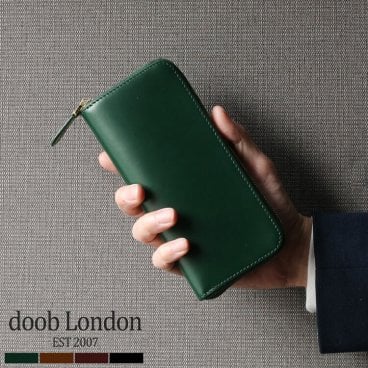 コードバン ラウンドファスナー コンパクト 長財布 メンズ doob London ドゥーブロンドン 【名入れ 可能】 馬革 薄型 スリム お札を折らない 財布 お札が折れない ミニ財布 コンパクト財布 父 男性 プレゼント サイフ 春財布 ギフト(09000086-mens-1r) クリスマス バレンタイン 父の日 アクスタポーチ 推し活ケース 定年退職 バレンタイン 成人祝い