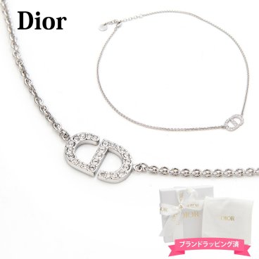 ディオール DIOR ネックレス レディース ペンダント PETIT CD プチ CD ネックレス メタル & クリスタル シルバー N2241WOMCY_D001D03S ジュエリー チョーカー アジャスター おしゃれ かわいい 新品 ブランド プレゼント ギフト