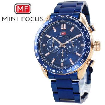 正規品 MINI FOCUS メンズ腕時計 ステンレスバンド かっこいい 腕時計 手表 メンズ クロノグラフ クォーツ ブルー 高級感 大人 おしゃれ ビジネス カジュアル 誕生日 プレゼント 男性 旦那 彼氏 ギフト 父の日 成人 卒業 入学