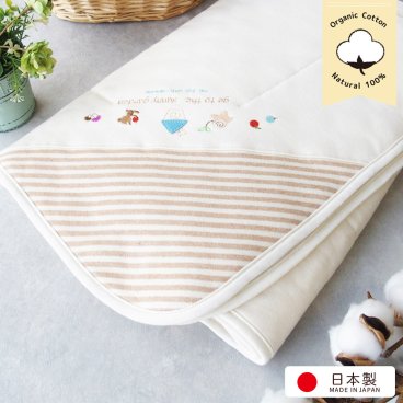 日本製 オーガニックコットン ベビーアフガン おくるみ 新生児 赤ちゃん ベビー用品 オーピーミニ
