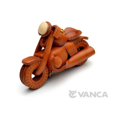 【手描き名入れ無料】本革製国内ハンドメイド アメリカンバイク オートバイ キーホルダー/ギフト【VANCA革物語】