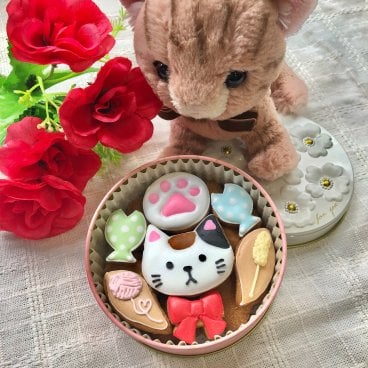 ★カラフルで可愛い(猫ver)★アイシングクッキー＆ザクザククッキー缶