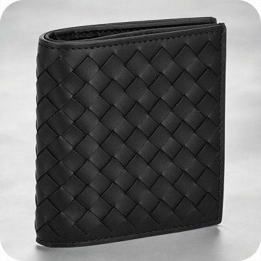 ボッテガ・ヴェネタ 二つ折り財布 メンズ ブランド BOTTEGA VENETA イントレチャート レザー 222338-V47W1 ブラック