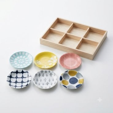 北欧 小皿 6枚セット 木箱入り 北欧デザイン 日本製 陶器 美濃焼