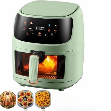 ノーオイルフライヤ 大容量 8L 2カラー スマート家電 8種類 プリセットメニュー 脂質 80％ カット ヘルシー 料理 ダイエット 健康 揚げ物 焼き物 蒸し料理 超高速空気循環 天ぷら フライドポテト 新発売 新商品