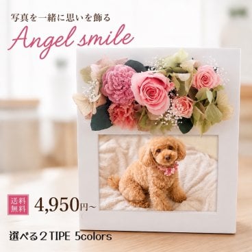 母の日 プリザーブドフラワー 写真立て｜フォトフレーム【エンジェルスマイル】｜即日発送・思い出を飾る花ギフト