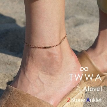 【つけっぱなしok】私達の2つの誕生石を身に着ける シンプル チェーン アンクレット 2ストーン TWWA インフィニティ 単品販売 オーダーメイド アレルギー フリー ステンレス 名入れ 刻印 カップル ギフト記念日 レディース メンズ ペア お揃い ペアアンクレット ペアアクセサリー Alavel ブランド エラベル 恋人 デート  記念 推し活 大人 秋 冬 クリスマス