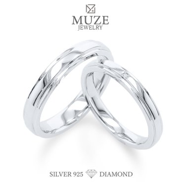 ダイヤモンド ペアリング ダイヤ 結婚指輪 MUZE JEWELRY マリッジリング 指輪 シルバー925プラチナ仕上げ カップル リング ペア プラチナ仕上げ SV925 プロポーズ サプライズ  記念 made in japan 刻印 名入れ