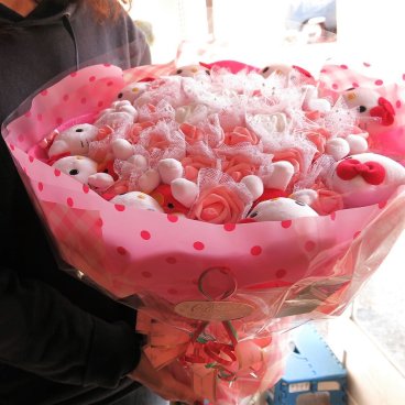 誕生日プレゼント キティ 花束 キティいっぱい入り 9個 キティ ブーケ プレゼント キティ好き 彼女 友人 プレゼント
