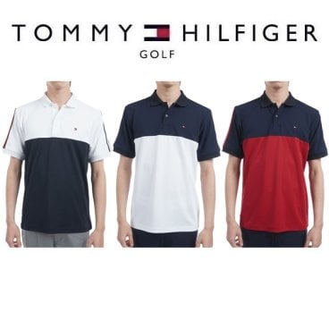トミーヒルフィガー ゴルフ メンズ カラーブロック 半袖ポロシャツ TOMMY HILFIGER  THMA528 2025年春夏モデル お誕生日祝い お祝い 記念品 お父さん 父の日 彼氏 男性 30代 40代 50代 60代  還暦祝い 敬老の日 人気プレゼント プレゼント