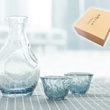 東洋佐々木ガラス冷酒グラスセット 日本製 ブルー カラフェ 300ml グラス 55ml 3点セット母の日 父の日バレンタイン結婚祝い プレゼント ビール日本酒ウイスキー敬老の日退職祝いお歳暮お中元 G604-M70