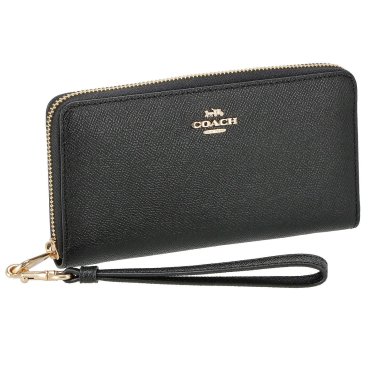 コーチファクトリー COACH FACTORY 長財布 C3441 IMBLK ストラップ付 ラウンドファスナー長財布 ブラック