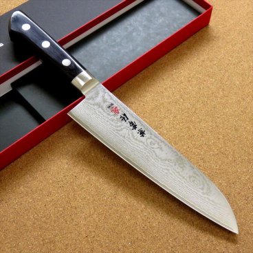 【関の刃物】【三徳包丁 18cm(180mm)】【国産日本製】関兼常作 VG-10 V金10号 33層ニッケルダマスカス 口金付き 黒合板強化木ハンドル 家庭用 文化包丁 送料無料(※一部地域を除く)
