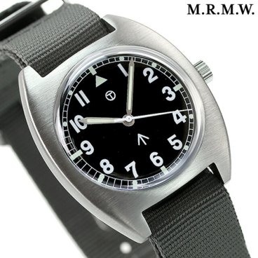 モントルロロイ ミリタリーウォッチ ロイヤルアーミー W10 クオーツ 腕時計 ブランド メンズ M.R.M.W. W10-6B-NATO-GY アナログ ブラック グレー 黒