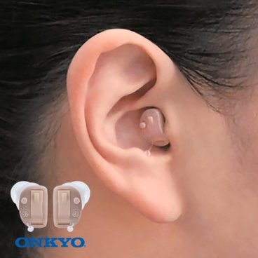 ONKYO オンキョー 耳穴式デジタル補聴器 両耳セット 予備電池24個付き 正規品 1年間保証　送料無料