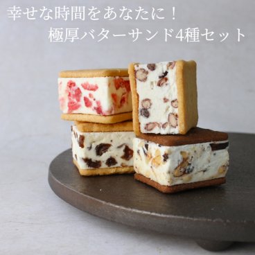 堀江バターサンド　プレミアムBOX【4種各2個】/ 具だくさん クッキー サンド 個包装 お取り寄せ 冷凍 スイーツ いちご レーズン あんバター ティラミス 珈琲 ラム ナッツ 極厚クリーム 洋菓子 スイーツギフト 贈答用 焼き菓子 かわいい 詰め合わせ 絶品 お菓子 映え かわいい 友達 プレゼント ラッピング 熨斗 お中元 お歳暮