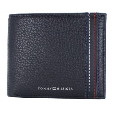 トミーヒルフィーガ　TOMMY HILFIGER　二つ折り財布　AM0AM14233 BDS　ブラック　レザー　TH CENTRAL CC AND COIN　ティーエイチ セントラル クレジットカード アンド コイン　ヨーロッパライン