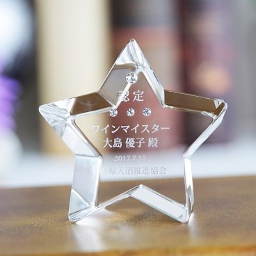 クリスタル ペーパーウェイト DW-21 スターカット 名入れ無料 