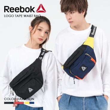 Reebok リーボック ロゴテープウエストバッグ 3色 ウエストポーチ ボディバッグ メッセンジャーバッグ おしゃれ 小さめ 軽量 軽い 大容量 アウトドア スポーツ 流行り ロゴ テープ メンズ レディース 人気 黒 ネイビー 赤 ポンプヒューリー 敬老の日 プレゼント ギフト