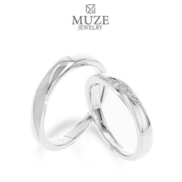 ダイヤモンド ペアリング ダイヤ 結婚指輪 MUZE JEWELRY マリッジリング 指輪 シルバー925プラチナ仕上げ カップル リング ペア プラチナ仕上げ SV925 プロポーズ サプライズ  記念 made in japan 刻印 名入れ