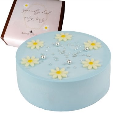 センイルケーキ パステル ブルー クリームケーキ 4号 13.5cm 2～4人分 約285g 【選べる付属品： バースデー 飾り クリスマス 飾り】 お誕生日ケーキ 誕生日 ホールケーキ 苺 苺ケーキ