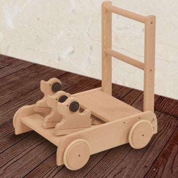 MOCCO モッコ いぬの押車 W-93[手押し車 赤ちゃん 手押し 車 押し車 木 おしゃれ シンプル 木製 子供 室内 おもちゃ 木の玩具 木のおもちゃ 日本製 国内製造 ギフト 贈り物 プレゼント 男の子 女の子 孫]