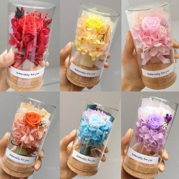 ドライフラワー ミニ花束 ガラスボトル バラ 6色 母の日 父の日 誕生日 おしゃれ ナチュラル 人気 お花 ギフト お誕生日 プレゼント ウェディング 結婚式 両親 花束贈呈 送別会 退職祝い 定年 結婚祝い