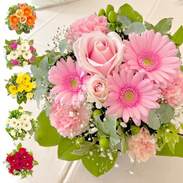 アレンジメント フラワーPetit（プティ）ギフト 花 生花  お祝い 花 母の日 プレゼント 誕生日 季節の花で内容おまかせ 女性 開店 オープン 結婚記念日 フラワー 仏花 お供え ペットお悔み 退職 送別 即日出荷