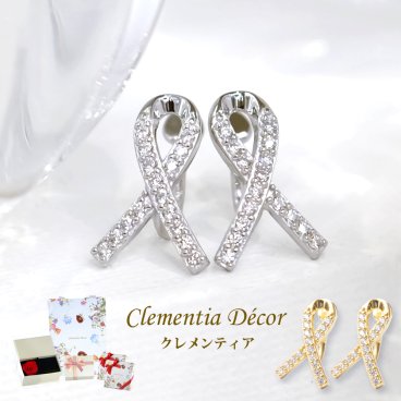 ピアス 金属アレルギー 対応 K18 18金 プラチナ 仕上 レディース リボン ピアス イヤリング 母の日 誕生日 プレゼント 女性 彼女 女性 男性 妻 結婚記念日